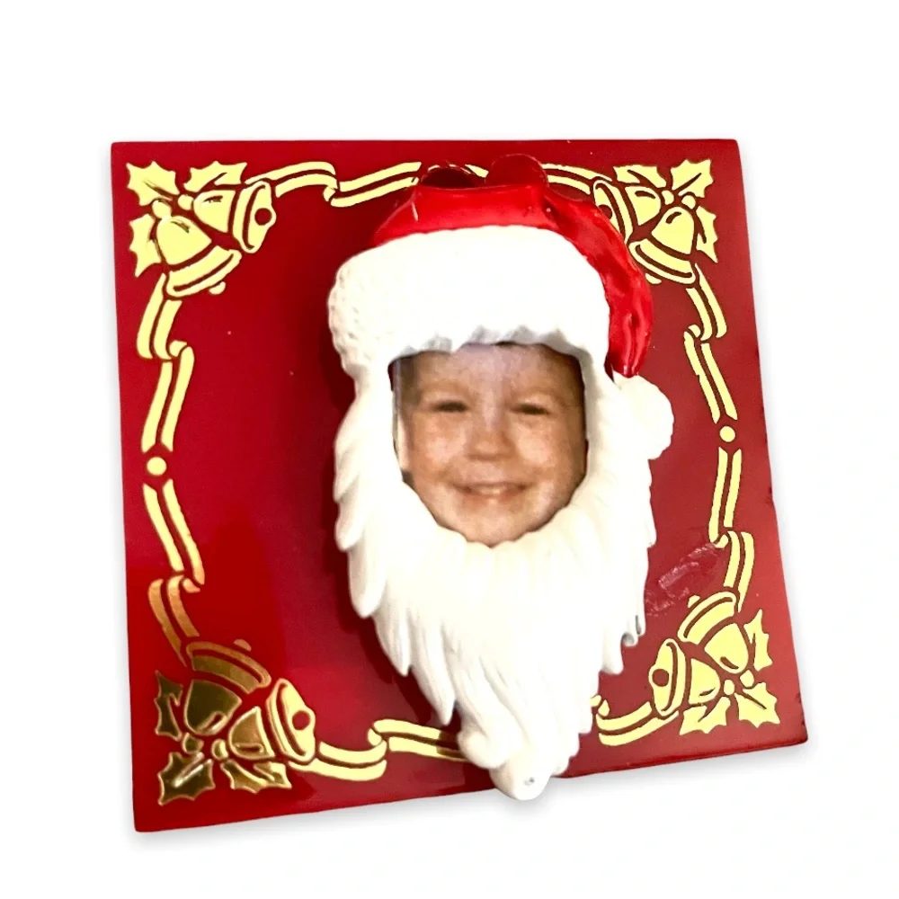 JJ Jonette Santa Claus Photo Frame Brooch Pin NEW Vintage Rare SIGNED
